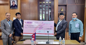 नेपाल इन्फ्रास्ट्रक्चर बैंकद्वारा कोरोना कोषमा २५ लाख सहयोग नेपाल इन्फ्रास्ट्रक्चर बैंकद्वारा कोरोना कोषमा २५ लाख सहयोग