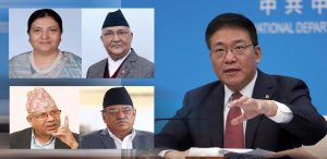 चिनियाँ उपमन्त्री गुओ यझाउले भेटे राष्ट्रपति र प्रधानमन्त्रीलाई, आज प्रचण्ड-नेपालसँग भेट्ने