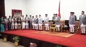राष्ट्रपति पौडेलबाट लिए नवनियुक्त मन्त्रीहरुले शपथ