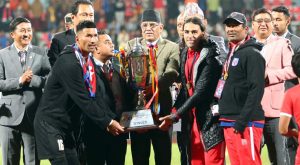 नेपालले उचाल्यो प्रधानमन्त्री थ्री नेसन्स कपको उपाधि