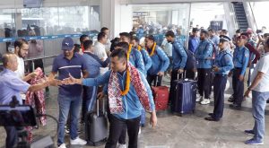 नेपाली क्रिकेट टोली स्वदेश फर्कियो, विमानस्थलमा भव्य स्वागत