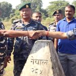 धनुषास्थित दशगजाको नेपाल-भारत सीमा स्तम्भबाट मर्मत सुरु