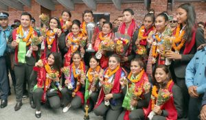 काभा क्लब भलिबल च्याम्पियन नेपाल पुलिस क्लबलाई त्रिभुवन अन्तर्राष्ट्रिय विमानस्थलमा भव्य स्वागत काभा क्लब भलिबल च्याम्पियन नेपाल पुलिस क्लबलाई त्रिभुवन अन्तर्राष्ट्रिय विमानस्थलमा भव्य स्वागत